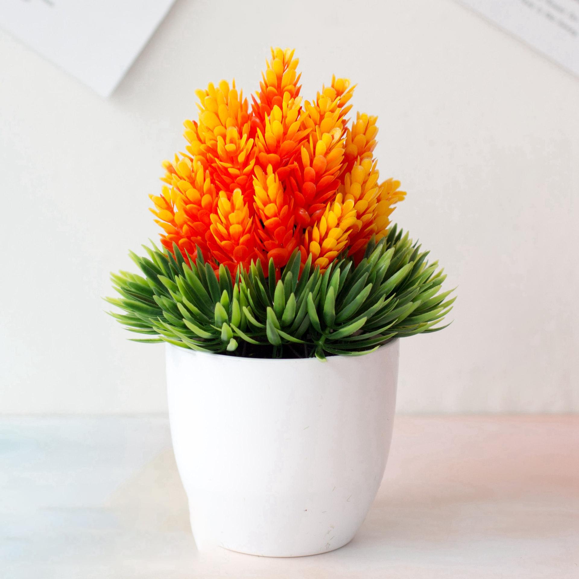 

Artificial Plastic Potted Plant Ornament Realistic Bonsai Office Living Room Home Decor H