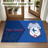 Crystal Velvet Square Rug Custom NameCardiff City Pattern Non Slip Home Floor Decor Rug