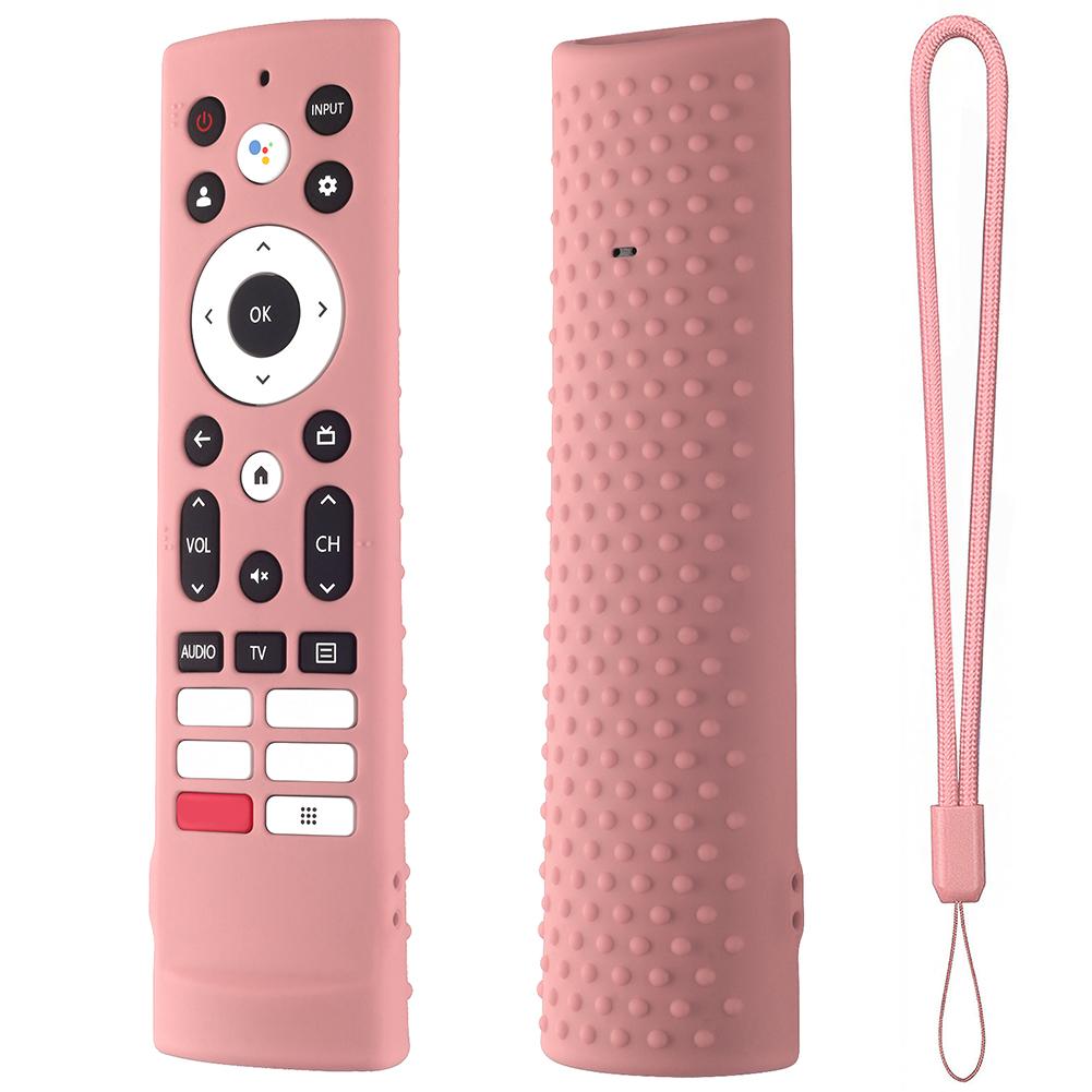 Silicone Case Anti Slip Remote Control Case with Removal Lanyard TV Remote Control Case Cover for Hisense Voice Remote ERF3V90H