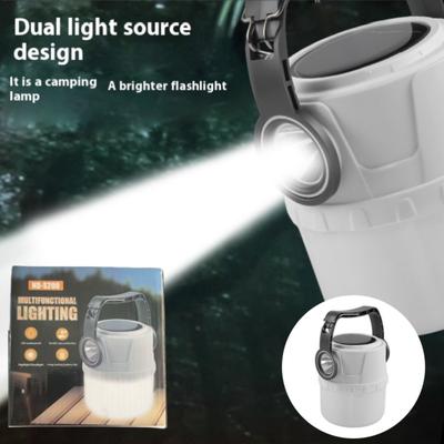 Solar Camping Light Solar Rechargeable Camping LED Light Waterproof LED Flashlight Digital Display Camp Lamp For Fishing Garage