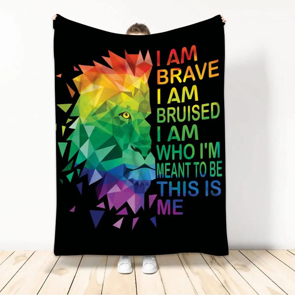 Kuscheldecken LGBT Gay Pride Lesbisch Regenbogen Flanelldecke für Couch Sofa Decken Große Bettwäsche Geschenke für Weihnachten Neujahr