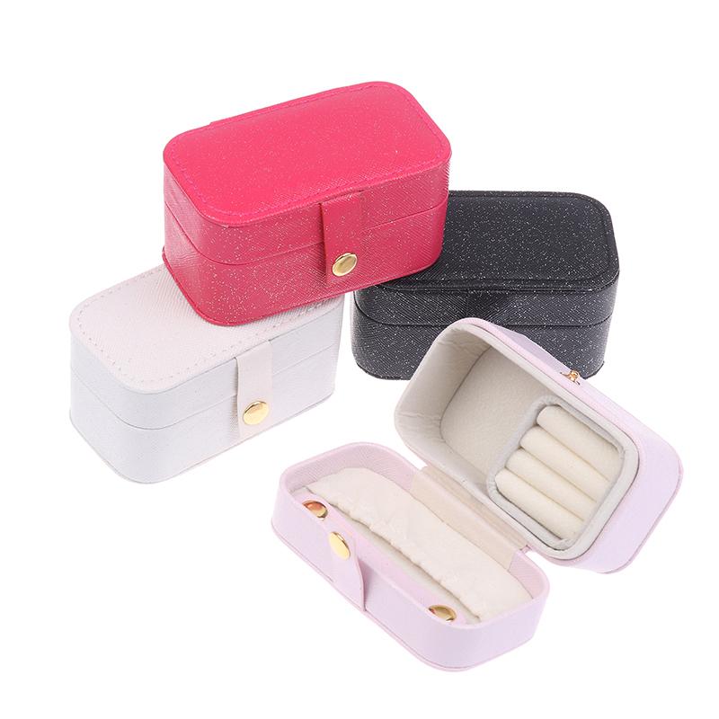 HEISS! Tragbare PU Reise Schmuckschatulle für Damen Einfache Aufbewahrung für Ringe Halsketten Ohrringe Minimalistischer Stil Tägliche Reise Aufbewahrungsbox