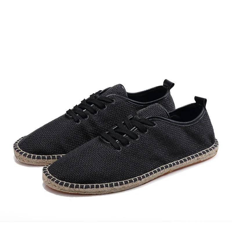 Men Shoes Summer Espadrilles Men Canvas Sneakers New Breathable Fisherman Footwear Mens Slip On Loafers Large Size 47 Sneakers