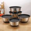 Stainless Steel Mixing Bowl with Lid & Non-slip Silicone Base 