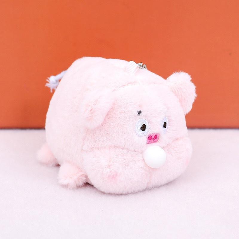 10cm 1Pcs Puffing Bubble Cute Pendant Blowing Bubble Puppy Cute Panda Head Doll Pendant Bag Keychain Plush Toy