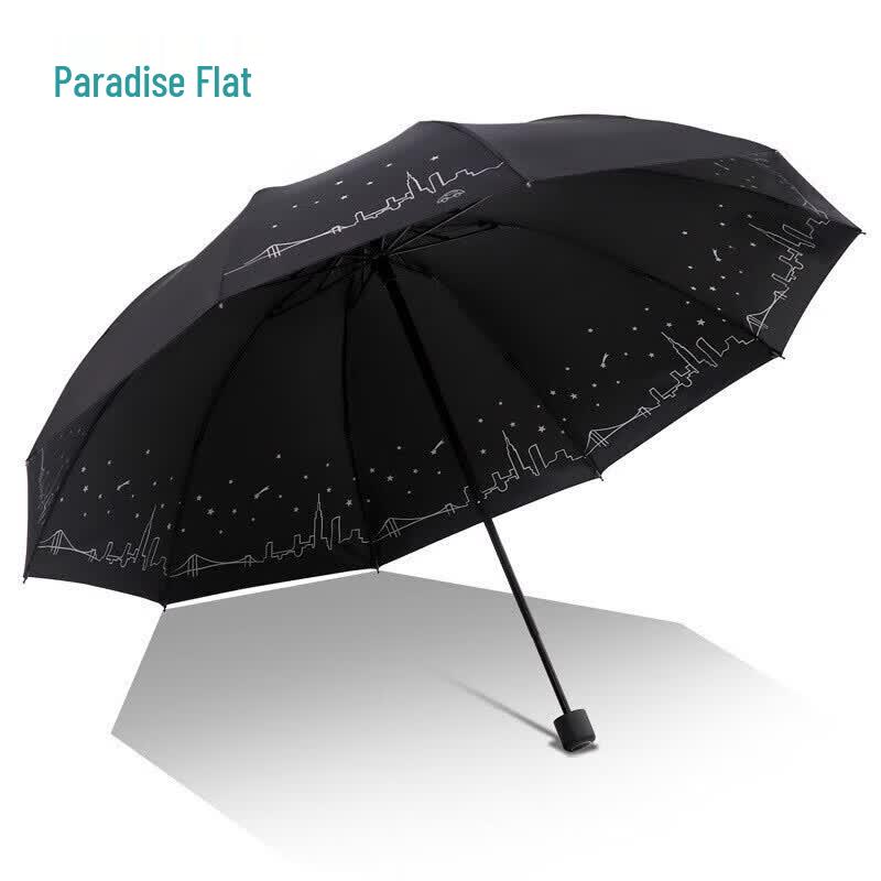 Paradise City Starry Sky 3-Fold Manual UV Rain/Sun Umbrella