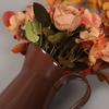 Artificial Rose Flower In Iron Bucket Artificial Leaf Plant Thanksgiving Table Centerpieces Decoration for Weddding