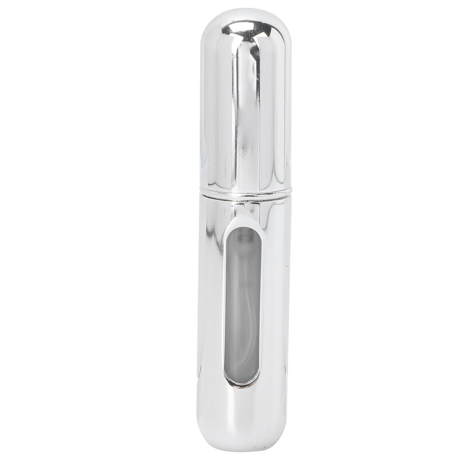 

Mini Refillable Perfume Atomizer Bottle Scent Pump Case Cosmetic Spray Bottle 5mlSilver