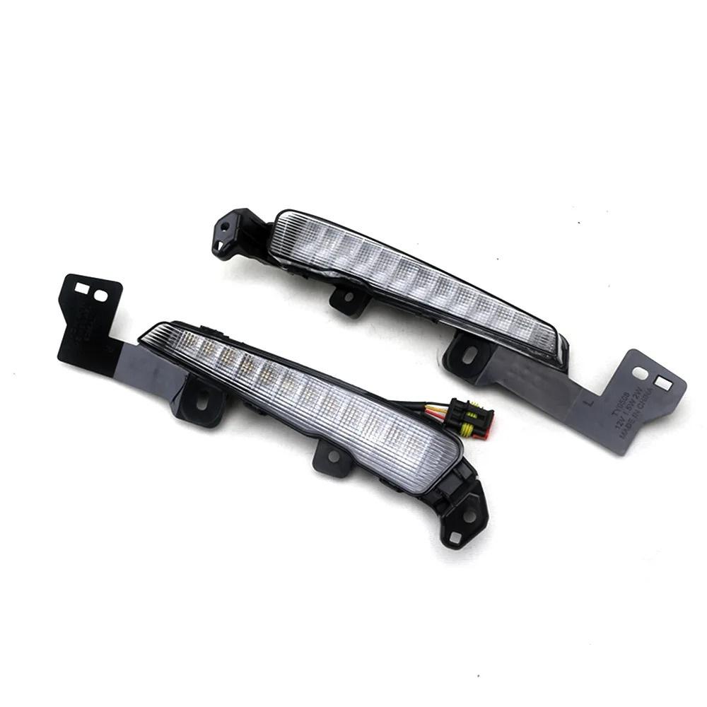2Pcs Car Daytime Running Lights Fog Lamp For Toyota Prius 2019 2020 White+Yellow