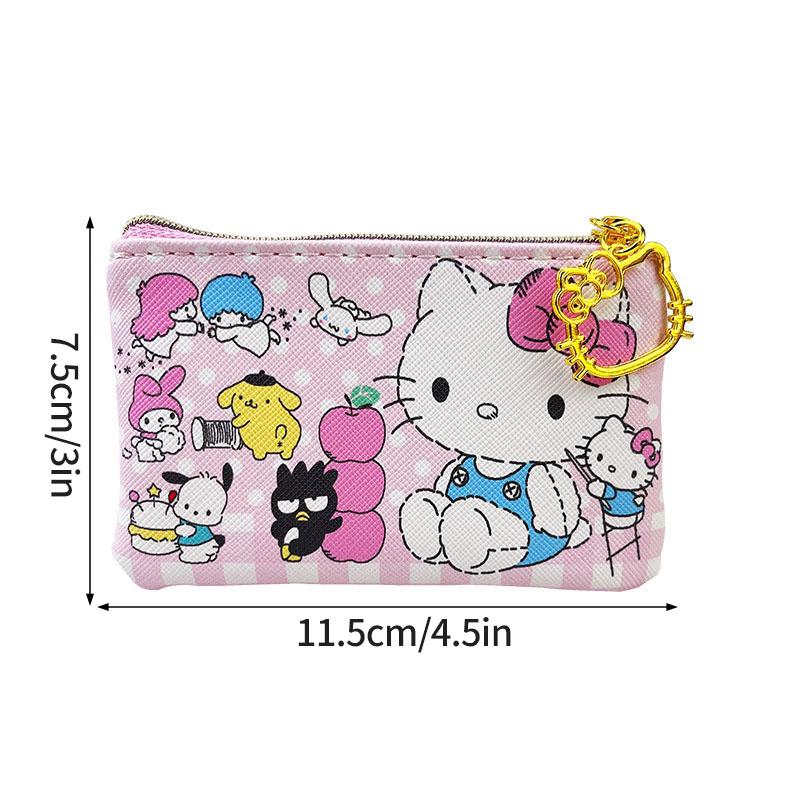 

Cute Hello Kitty Bank Card Coin Purse Change Bag Kawaii Cartoon Zipper Small Wallet Anime Casual Money Kids Gifts Kid Friendly Entertaining Fun Play