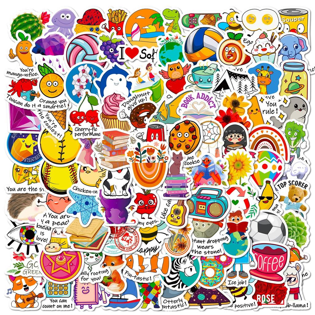 100 Kleine Größe 4cm Homophon Mix and Match Aufkleber Wortspiel Belohnungsaufkleber Kinder Spaß Motivation