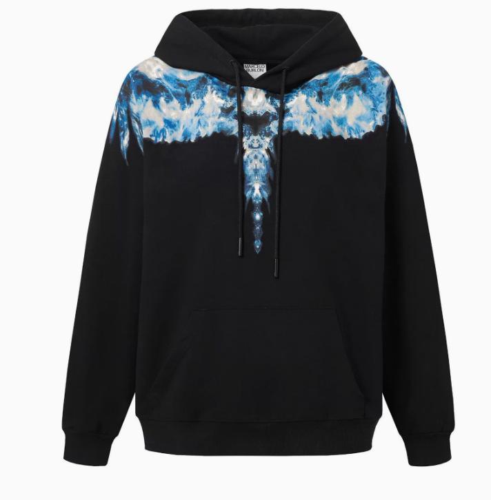 Felpa con cappuccio Marcelo Trendy Feathered Wings: Felpa girocollo unisex con motivo a fulmini e serpenti multicolore Phantom Wings.