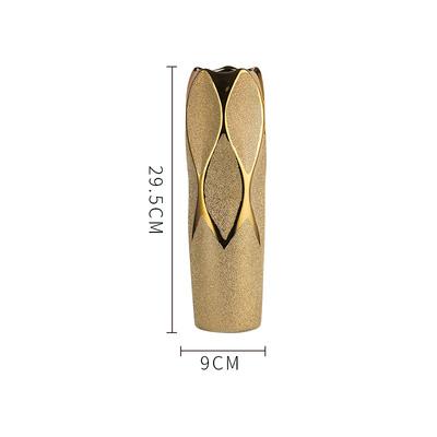 30 cm Luxus Europa Gold Keramik Vase Heimdekoration Kreatives Design Porzellan Dekorative Blumenvase Für Hochzeitsdekoration