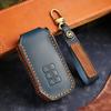 Leather Car Key Case Cover Holder Keychain Shell for Kia EV6 Seltos K5 Sorento MQ4 5 Button Remote Key Fob Holder