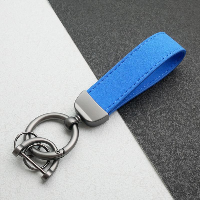 

Leather Car Keychain, High-End Car Metal Key, Suede Pendant, Leather Ornament Metal Car Keychain Ring Accessories A2