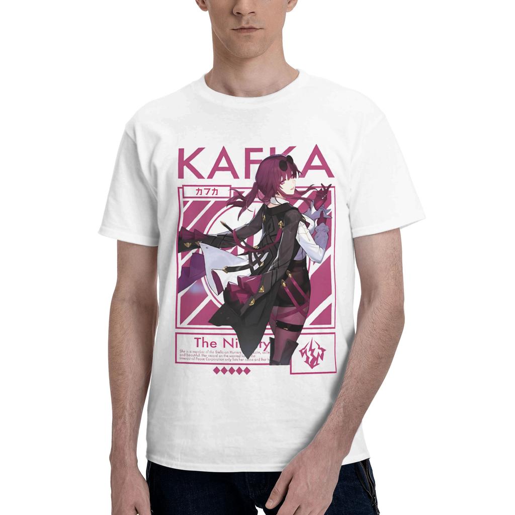 Men Women T-Shirts Kafka Honkai Leisure 100% Cotton Tee Shirt Short Sleeve Game Anime T Shirt Round Neck Tops Printed