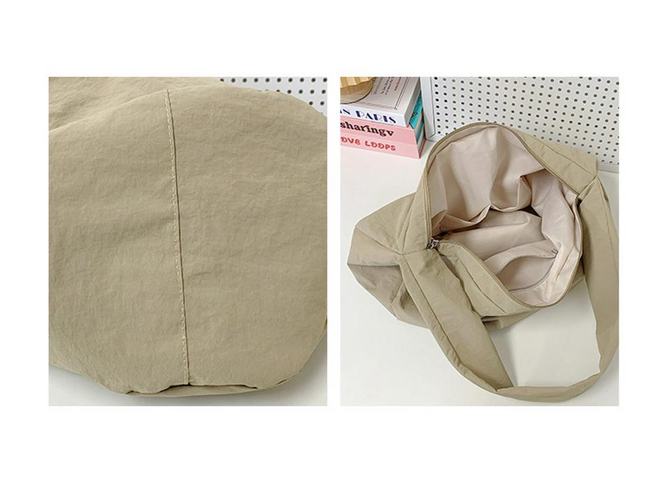 Japanese Minimalist Women's Large Capacity Shoulder Dumpling Bag - Solid Color Crossbody