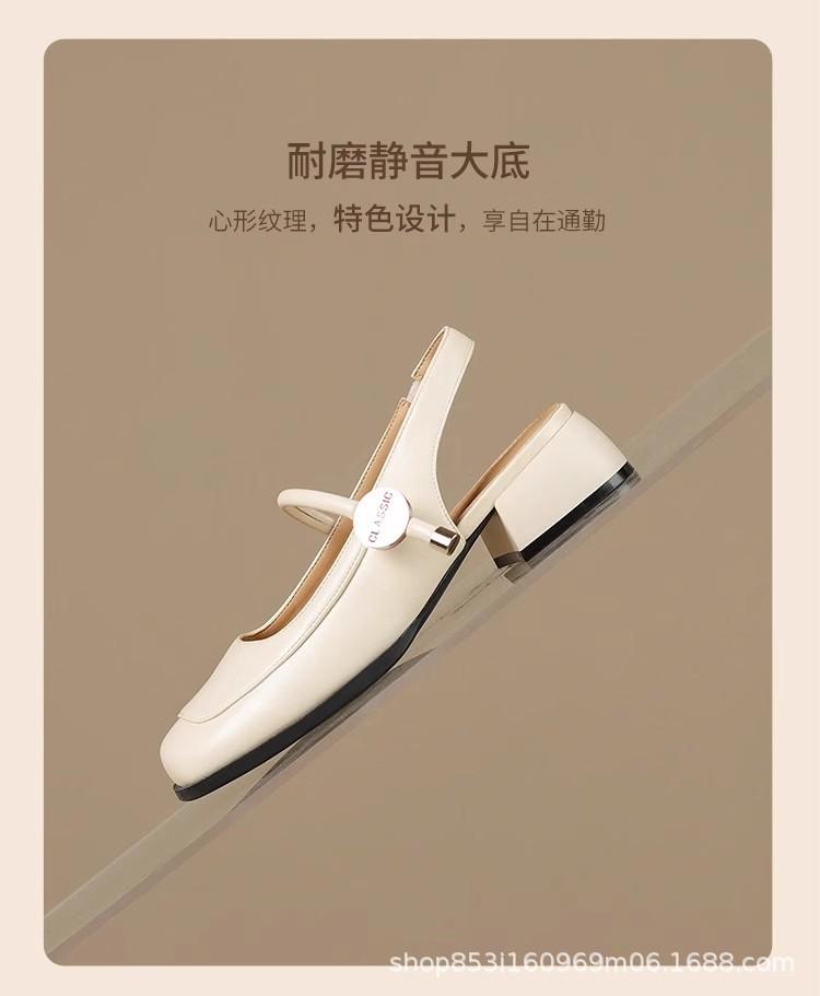 

Fairy wind high-heeled sandals female 2025 summer new lady wind bag head buckle middle heel Mary Jane sandals female 40