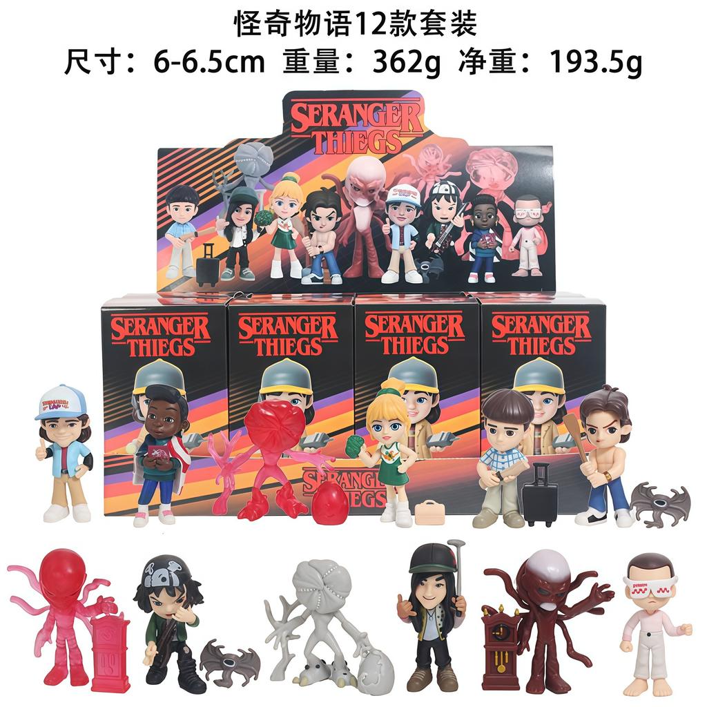 12Pcs/Set Anime Strangers Things Figure Toy Eleven Dustin Barb Steve Demogorgon Figurine Ornament Desktop Decoration Fans Gift