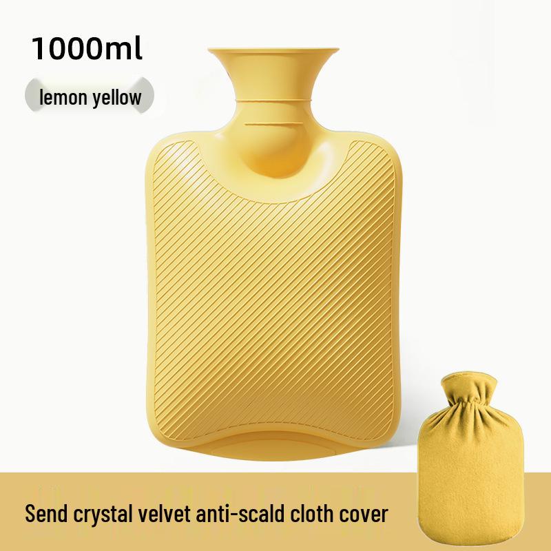 Thickened Cute Plush Hot Water Bottle - Old-Fashioned, Explosion-Proof Design for Warm Feet, Bed Heating, and Hot Compress Therapy