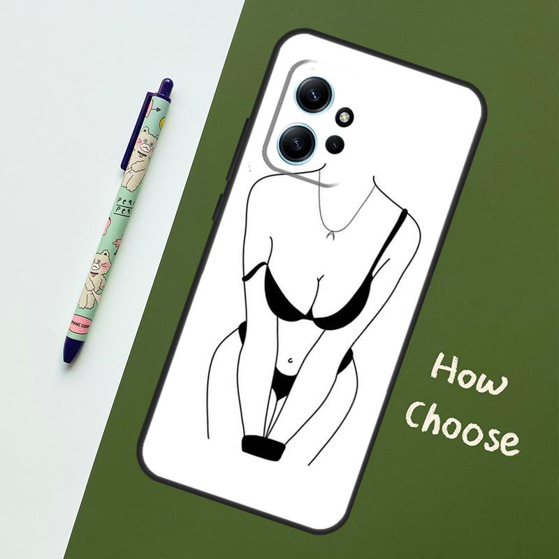 Woman Body Line Art Case For Xiaomi Redmi Note 13 11 10 12 14 15 Pro Plus Cover For Redmi 15 14C 10C 13C 12C 15C