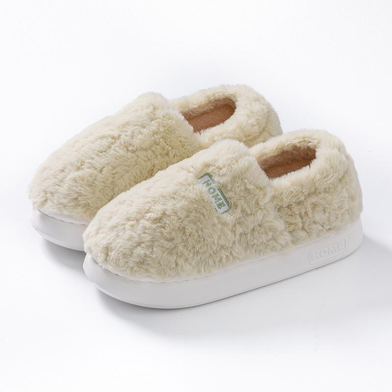 Bag heel cotton shoes autumn and winter fleece mop indoor home thick-soled couple warm and comfortable cotton slippers