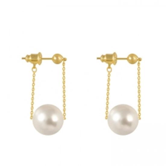 1 Paar Piercing helle Farbe Frauen Ohrringe einfache Faux Perle Anhänger