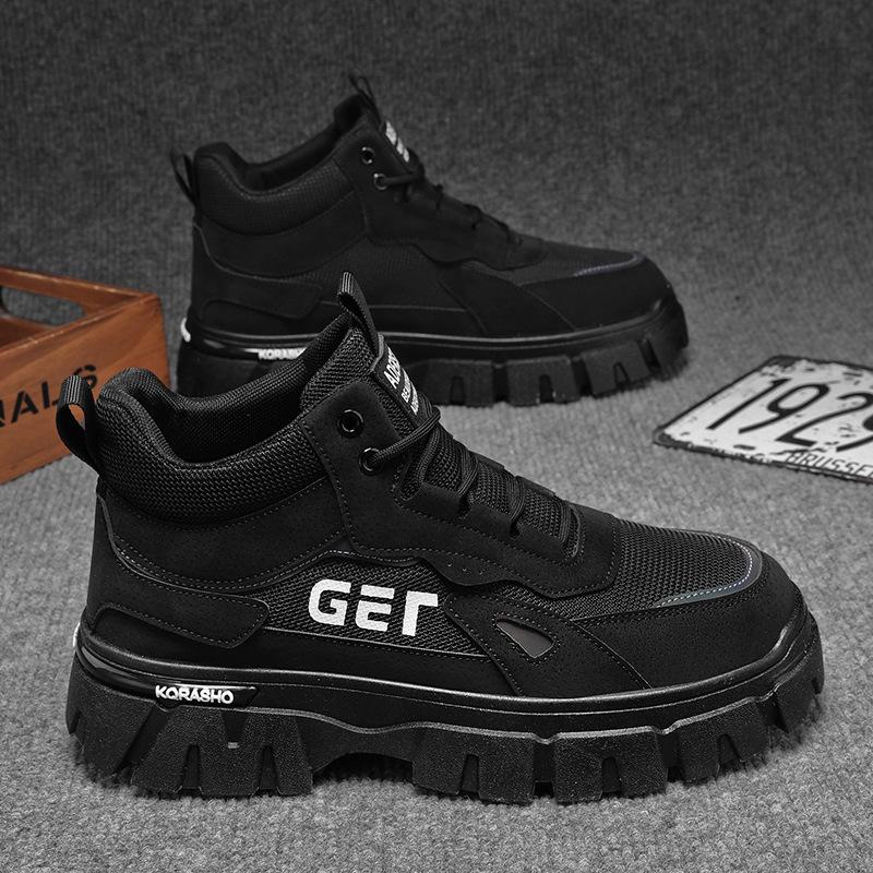 

2025 autumn and winter men s high-top thick-soled Martin boots trendy tooling casual short boots live broadcast non-slip men s boots wear-resistant 39