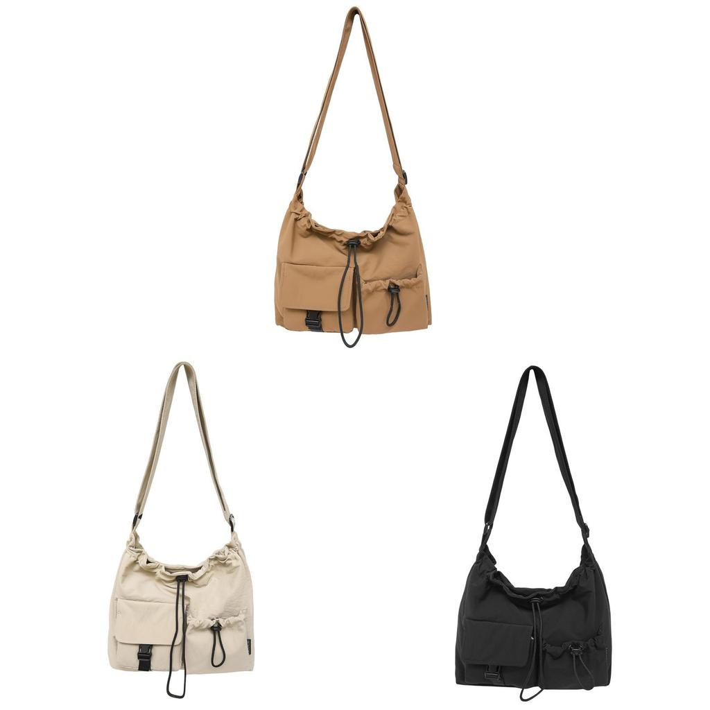 Unisex Nylon Shoulder Bag With Multiple Pockets For Daily Use And Outdoor Activities