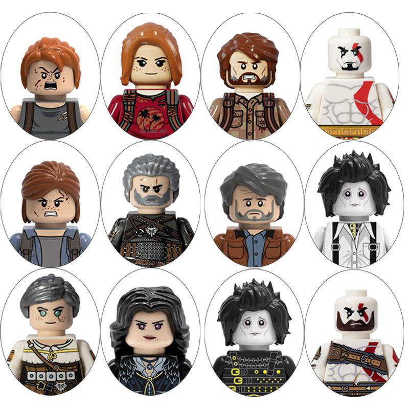 Edward Scissorhands Building Blocks Video Games Mini Action Figures Bricks Geralt Ciri Movies Assemble Toys for Children