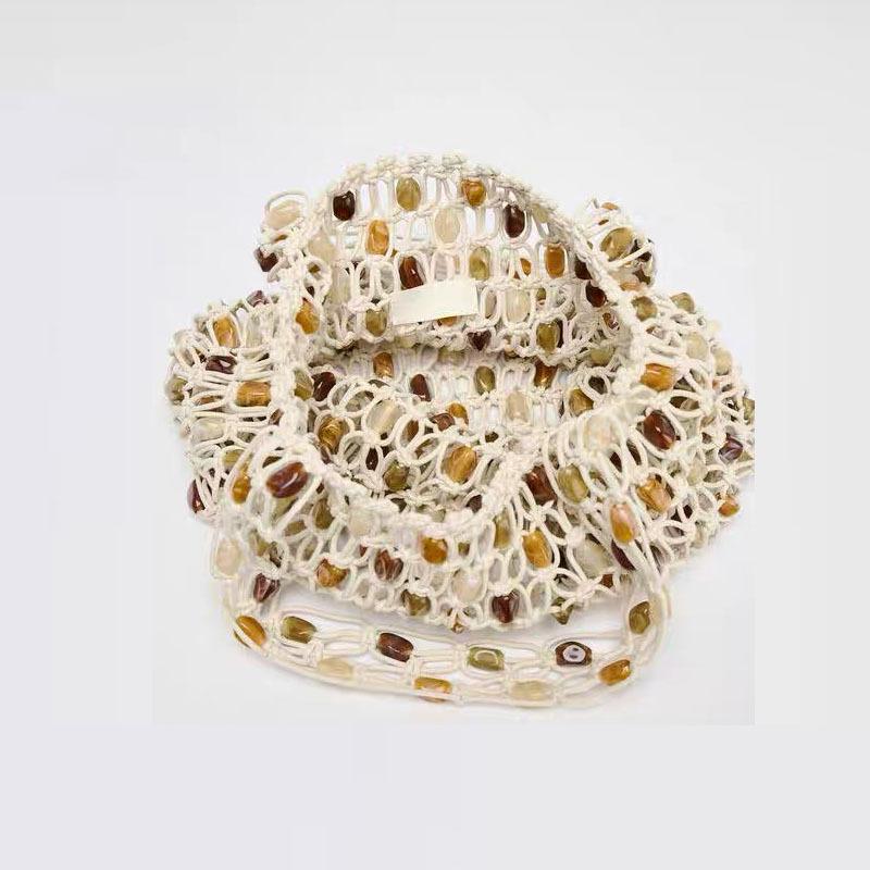 Woven Beaded Premium Feeling Soft Durable Fashion Exquisite Novelty Lightweight Luxury Commuter Outdoor Beach Crossbody Shoulder Tote Bag