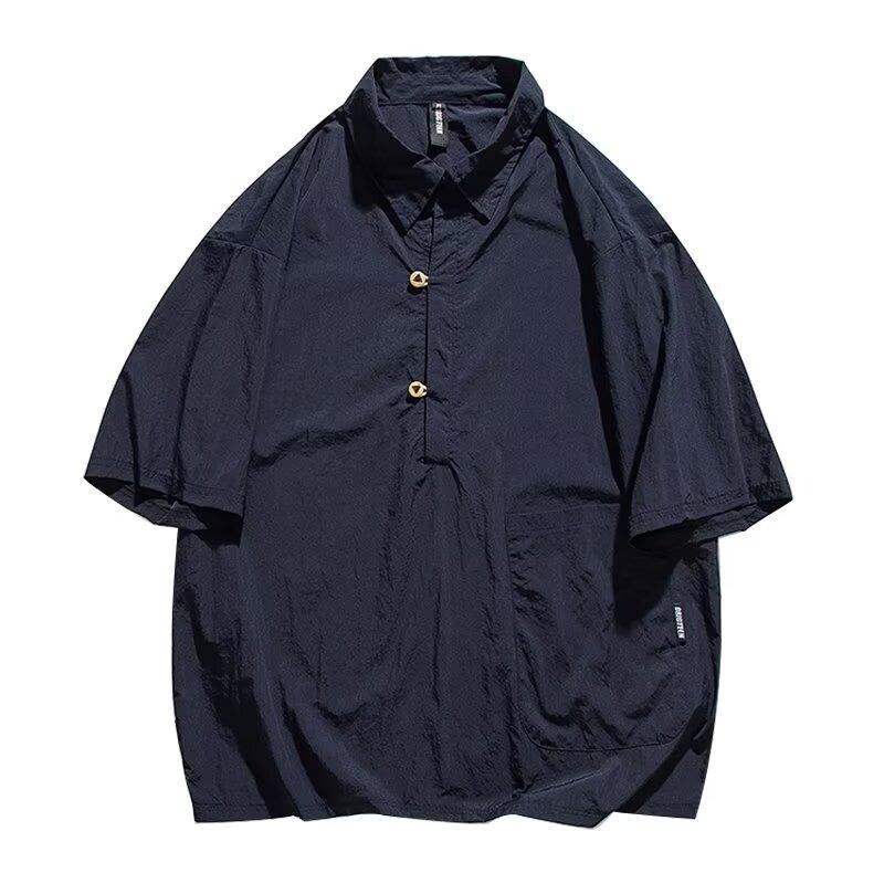 Collar Short Sleeved Polo Shirt, Men'S Short Sleeved Shirt, Niche Design, Minimalist Shirt, Couple'S College Top