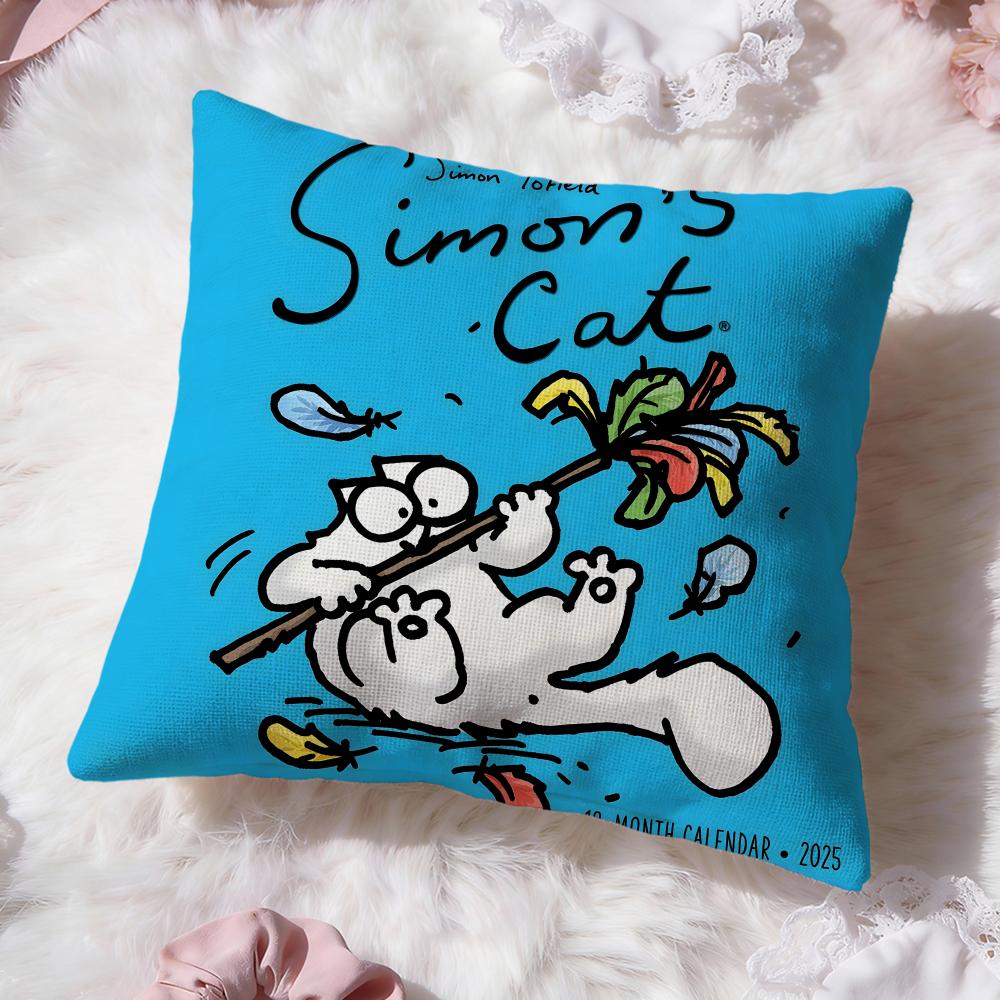 Süße Anime S-Simons Katze Kissenbezug Premium Komfort Wendbare Kissenhülle -Zwei in Einem Design für Jeden Raum & Autoinnenraum