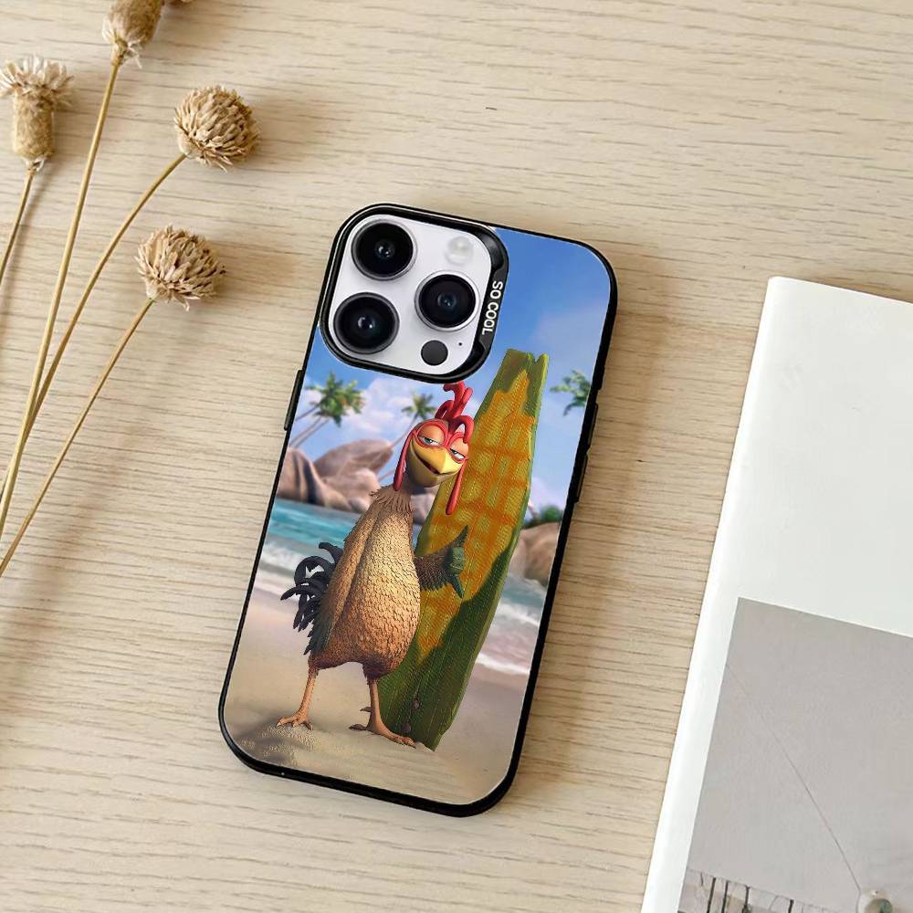 Funny Chicken Joe Surf Phone Case For iPhone 17,16,15,14,13,12,11,Pro Max,Plus Candy Silver Cover