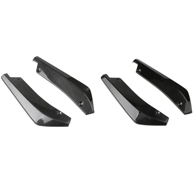 For Universal Car Rear Bumper Lip Diffuser ABS Carbon Fiber Black Styling Protective Exterior Body Kit Upgrade Trim Accessories