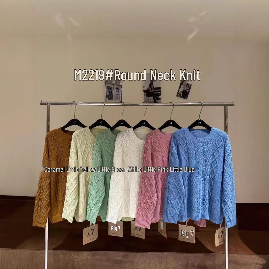 

Spring 2023 Korean Loose Plus Size Women s Casual Knit Sweater One Size