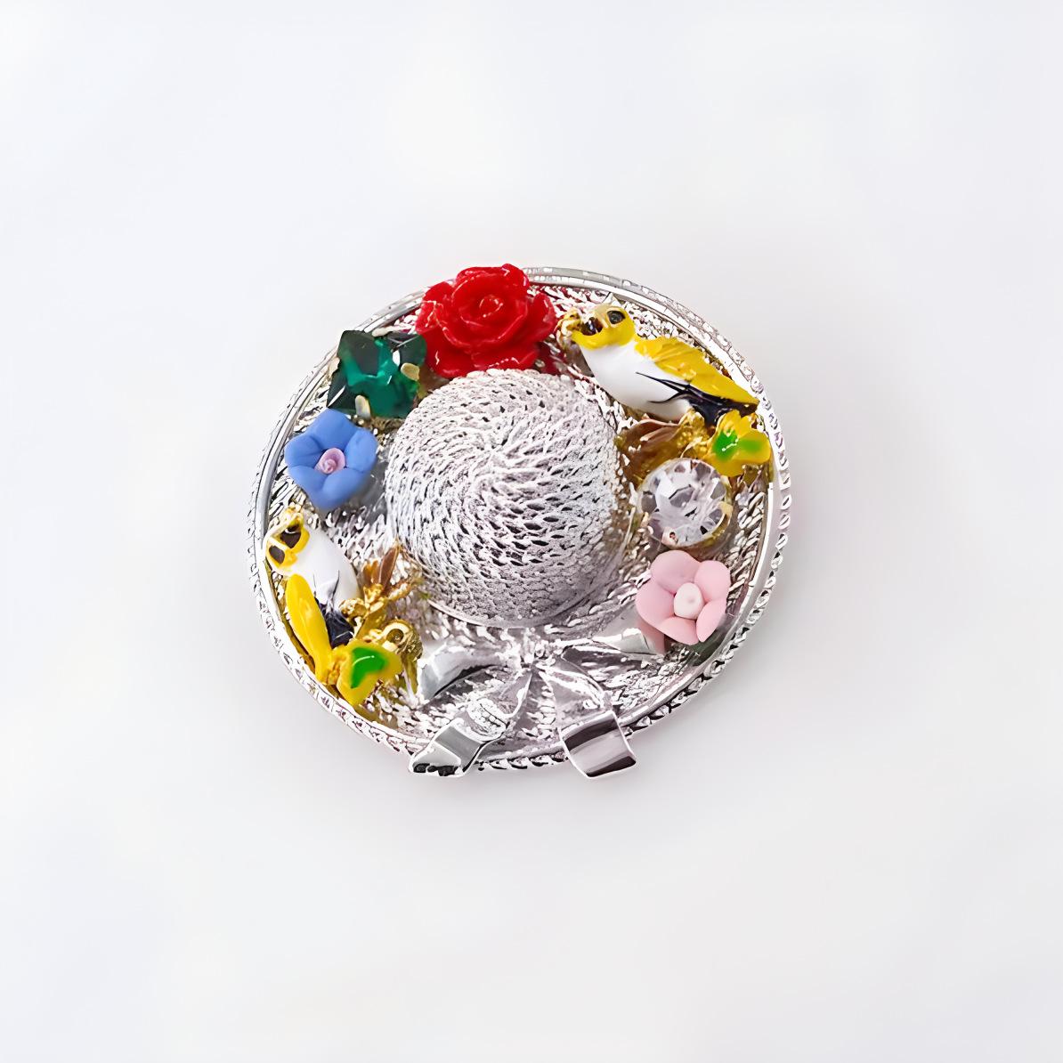 

Нежный цветок ветра позитивная шляпа брошь женская креативная хрустальная шляпа брошь нишевый дизайн смысл булавка универсальные аксессуары для костюма