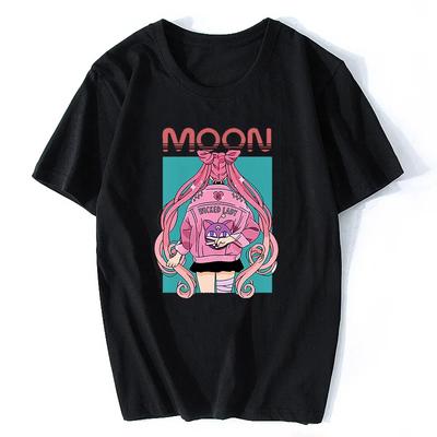 Streetwear Matrosenmädchen Tsukino Usagi Lustiges Anime T-Shirt Sommer Freizeit Kurzarm T-Shirt Manga Tee