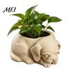 Unique Dog Shaped Flower Pot Cute Puppy Planter, 3D Printed Decorative Plant Pot, Modern White Minimalist Planter for Succulents Home Office
