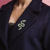 Stylish Serpents Inspired Brooch Fashionable Serpentines Brooch in High Quality Metal with Sparkling Highlight