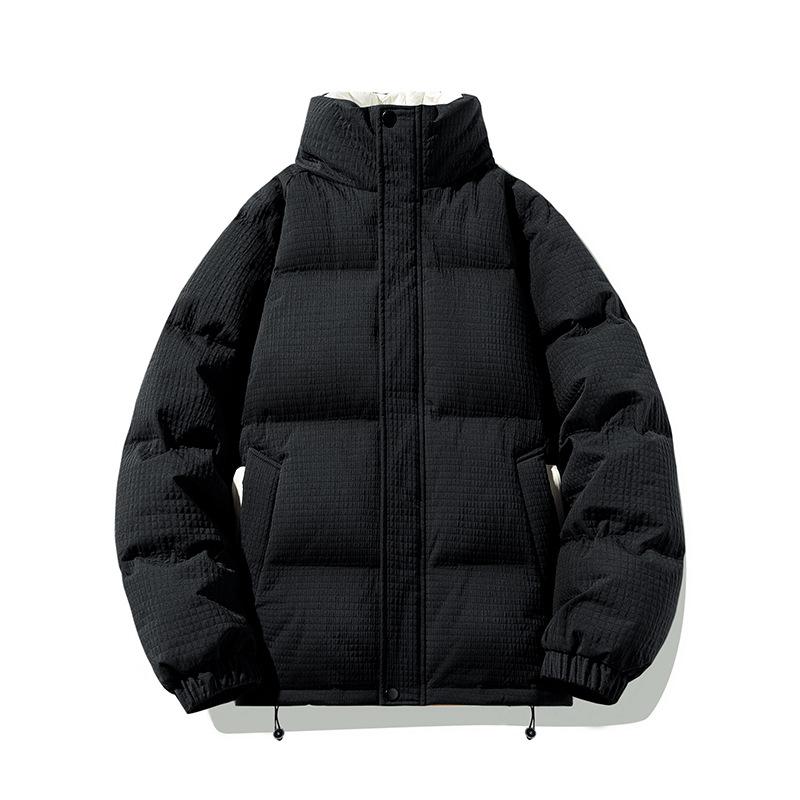 Short glossy down jacket for men and women, thickened white duck down loose, couple fake two-piece fashion new winter