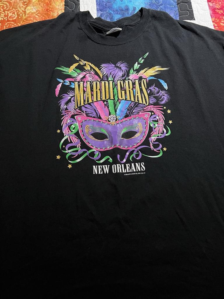 Mardi Gras New Orleans T Shirt 2XL Black Graphic Tee Short Sleeve