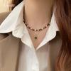 Real Gold Maillard Artificial Tiger's Eye Stone Necklace Sweater Chain Collarbone Chain Fashion Necklace Women