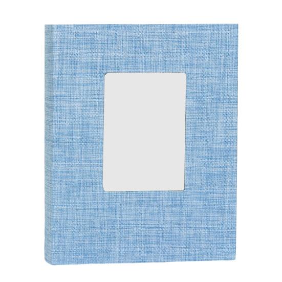 Stoff-Fotoalbum mit 208 Taschen Einsteck-Fotoalben Leinenbezug Erinnerungsbuch mit Frontfenster für Familie Jahrestag Urlaub Hochzeit Baby