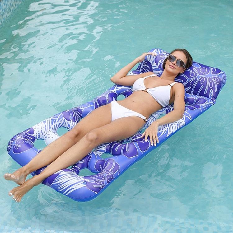 Pool Air Mattress Wide Leaf Floating Pad For Adults Robust PVC Construction Quick Dry Water Mat