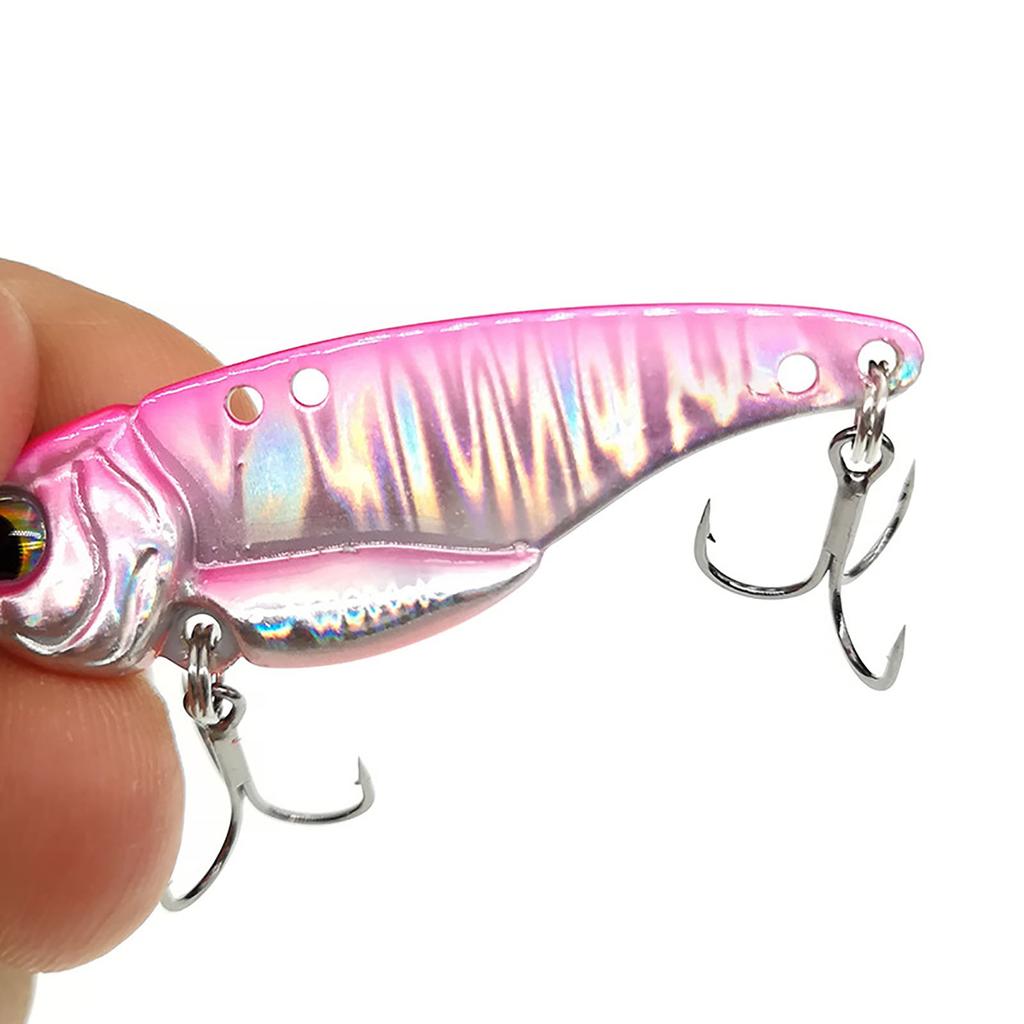 5g 7g 10g 15g Metal Vib Fishing Lure Bait Double Hole Artificial Bait Fishing Tool With Treble Hook