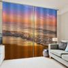 Nature Senery Sunset Beach Sky Sea Ocean Window Curtain Blinds For Living Room Kids Bedroom Bathroom Kicthen Door Home Decor2Pcs