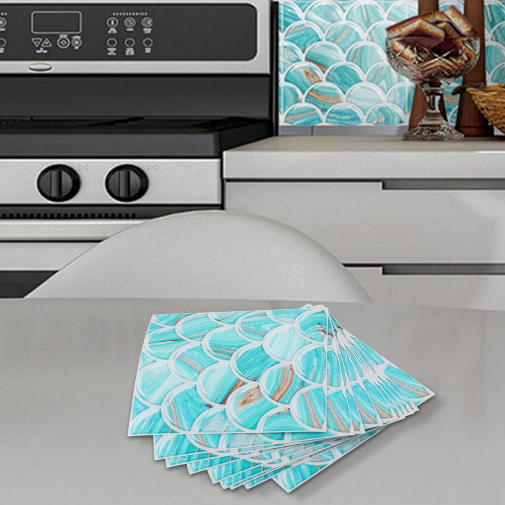 10Pcs Kitchen Tile Sticker Bathroom Mosaic Wall Sticker   Home Decor