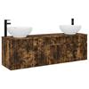 Bathroom Cabinet Set 3 Pcs Smoked Oak