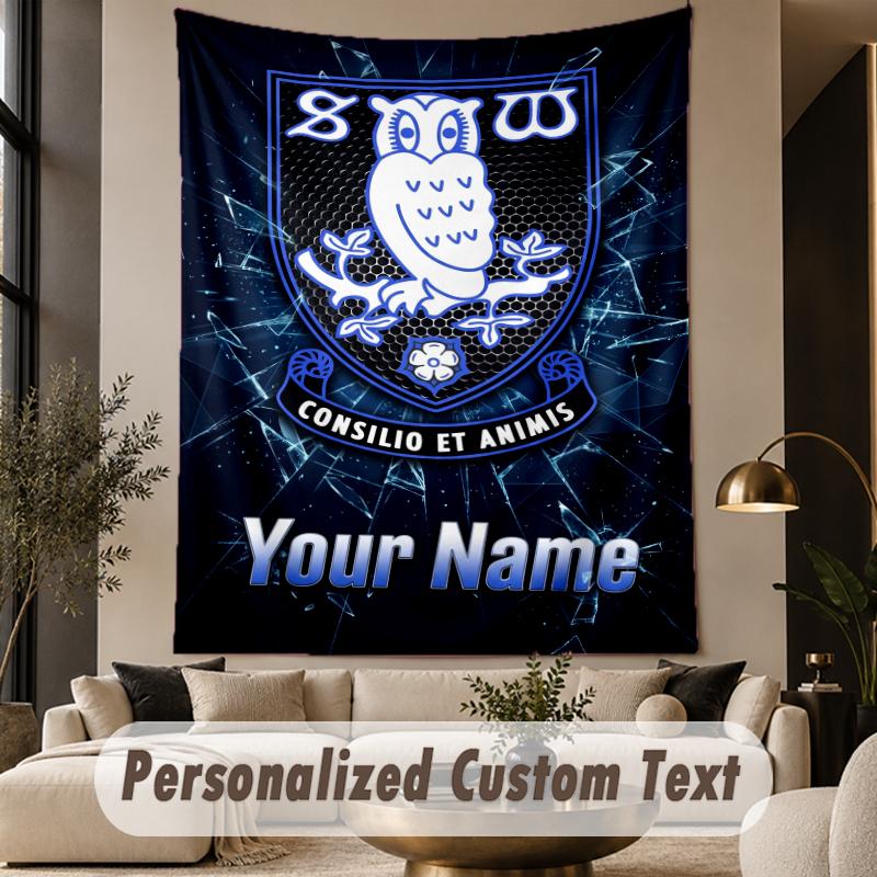Custom Text Tapestry Sheffield Wednesday FC Print Wall Tapestry Indoor Living Room Wall Decor